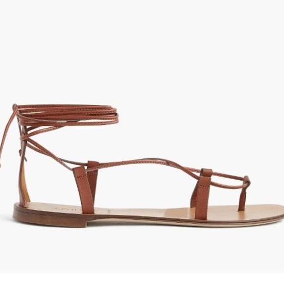 j crew leather lace up sandals